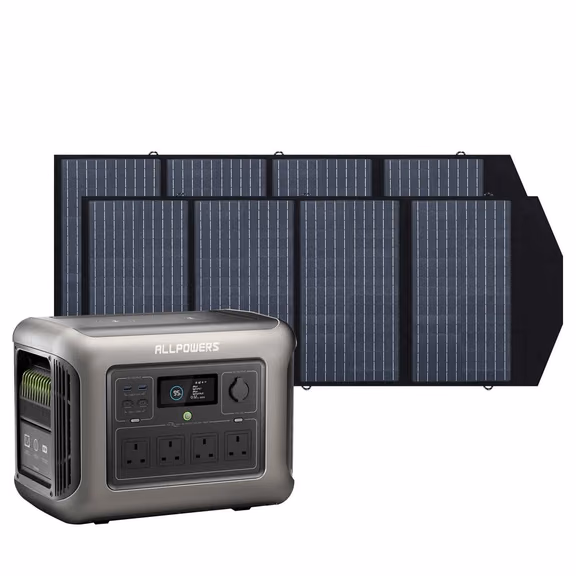ALLPOWERS R1500 LITE + 140W Solar Panel SP029 – R1500 LITE + 2 x SP029 140W Solar Panel