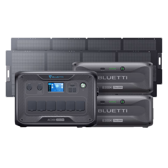 BLUETTI AC300+2*B300K+2*350W Solar | Home Battery Backup
