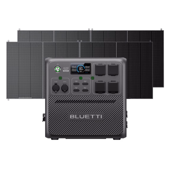 BLUETTI AC240 Portable Power Station | 2,400W 1,536Wh – AC240+2*350W Solar (1536Wh)