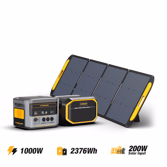 VTOMAN FlashSpeed 1000/2376Wh V-BEYOND® Portable Power Station with 200W Solar Panel