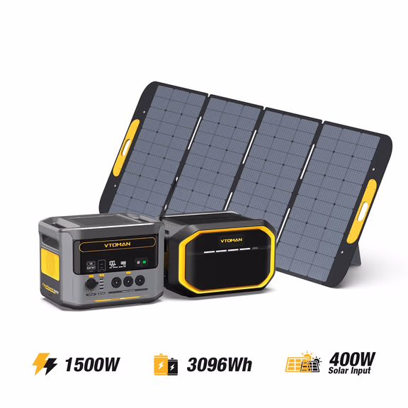 VTOMAN FlashSpeed 1500/3096Wh V-BEYOND® Portable Power Station with 400W Solar Panel