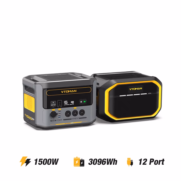 VTOMAN FlashSpeed 1500 V-BEYOND® Portable Power Station with 1548Wh Extra Battery