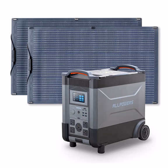 ALLPOWERS R4000 V2 Station électrique portable 4000W 2880Wh – R4000 V2+ SP033 200W Panneau Solaire 200W