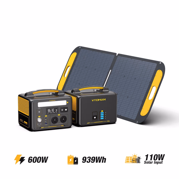 VTOMAN Jump 600X V-BEYOND® Power Station – VTOMAN Jump 600X +Extra Battery+ 110W Solar Panel