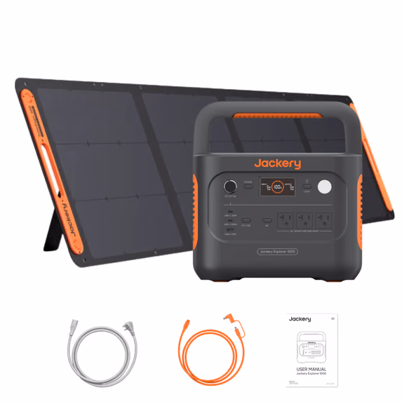 Jackery Explorer 1000 V2 Solar Generator + SolarSaga 200W Portable Solar Panel – Explorer 1000 V2 Solar Generator (Black) + SolarSaga 200W Portable Solar Panel