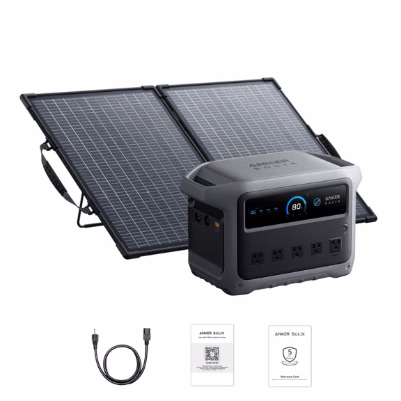 Anker SOLIX C1000 Gen2 2000W 1024Wh Portable Power Station – Anker SOLIX C1000 Gen2 + 100W Bifacial Solar Panel
