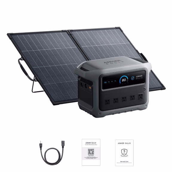 Anker SOLIX C1000 Gen2 2000W 1024Wh Portable Power Station – Anker SOLIX C1000 Gen2 + 200W Bifacial Solar Panel
