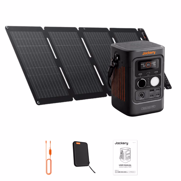 Jackery Explorer 300D Portable Power Station – Explorer 300D + SolarSaga 40W Air Solar Panel