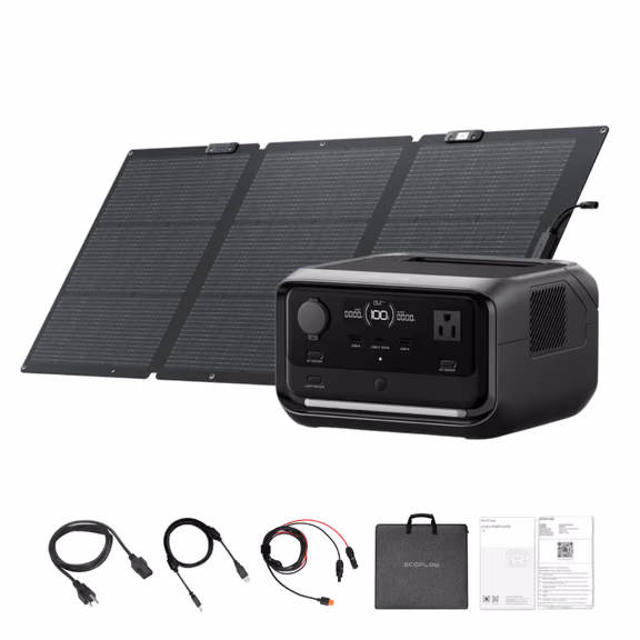 EcoFlow RIVER 3 Plus Portable Power Station – River 3 Plus + 160W Solar Panel