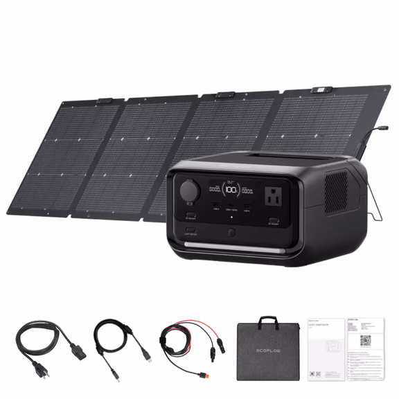 EcoFlow RIVER 3 Plus Portable Power Station – River 3 Plus + 220W Solar Panel