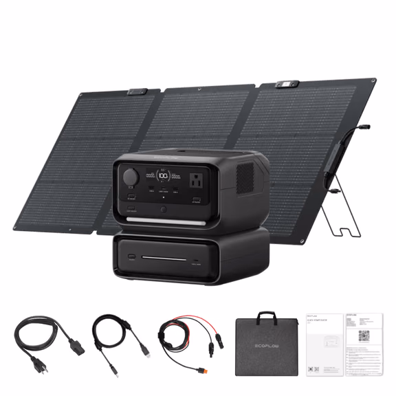 EcoFlow RIVER 3 Plus Portable Power Station – River 3 Plus + 300 Extra Battery + 160W Solar Panel