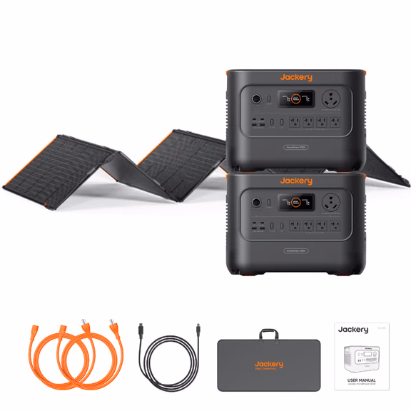 Jackery HomePower 3000 Solar Generator + SolarSaga 500X Kits – 2 x HomePower 3000 + SolarSaga 500 X
