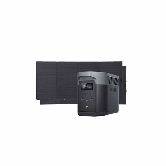 Ecoflow Delta 2 Max Portable Power Station | 2048Wh, 2400W, Expandable – 2 x 400W Portable Solar Panels