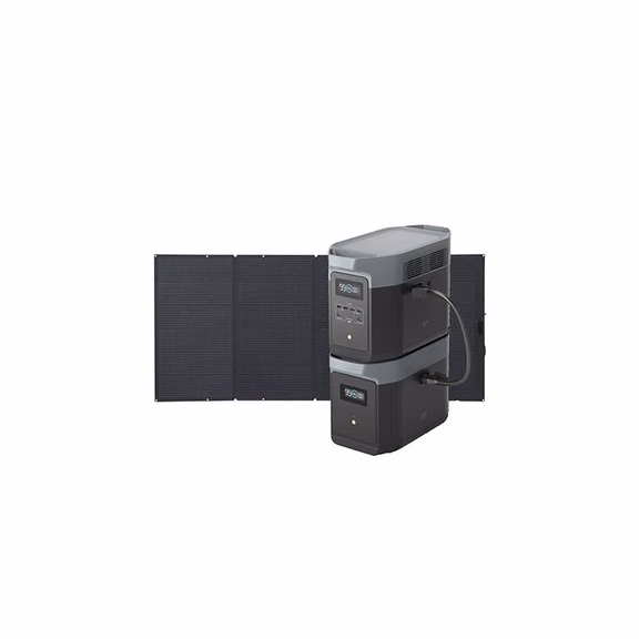 Ecoflow Delta 2 Max Portable Power Station | 2048Wh, 2400W, Expandable – Ecoflow Delta 2 Max Portable Power Station + 1 x DELTA 2 Max Smart Extra Battery / 1 x 400W Portable Solar Panel