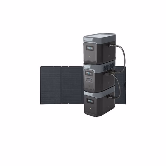 Ecoflow Delta 2 Max Portable Power Station | 2048Wh, 2400W, Expandable – Ecoflow Delta 2 Max Portable Power Station + 2 x DELTA 2 Max Smart Extra Batteries / 1 x 400W Portable Solar Panel