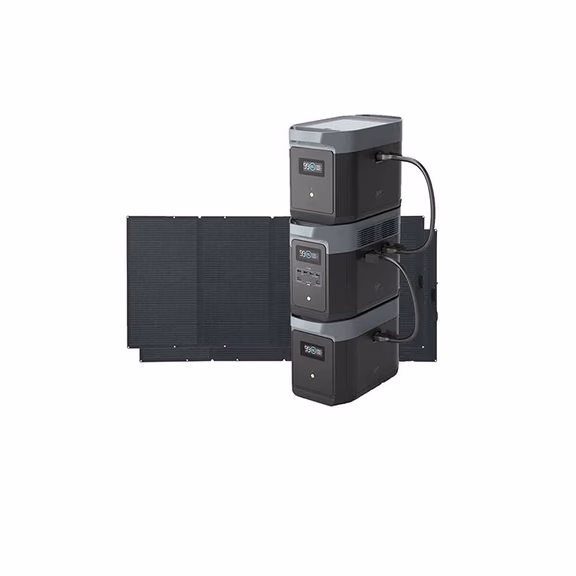 Ecoflow Delta 2 Max Portable Power Station | 2048Wh, 2400W, Expandable – Ecoflow Delta 2 Max Portable Power Station + 2 x DELTA 2 Max Smart Extra Batteries / 2 x 400W Portable Solar Panels