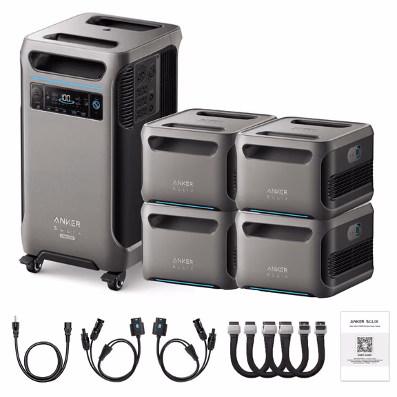 Anker SOLIX F3800 Plus Portable Power Station + Expansion Battery – Anker SOLIX F3800 Plus + 4 x Expansion Battery