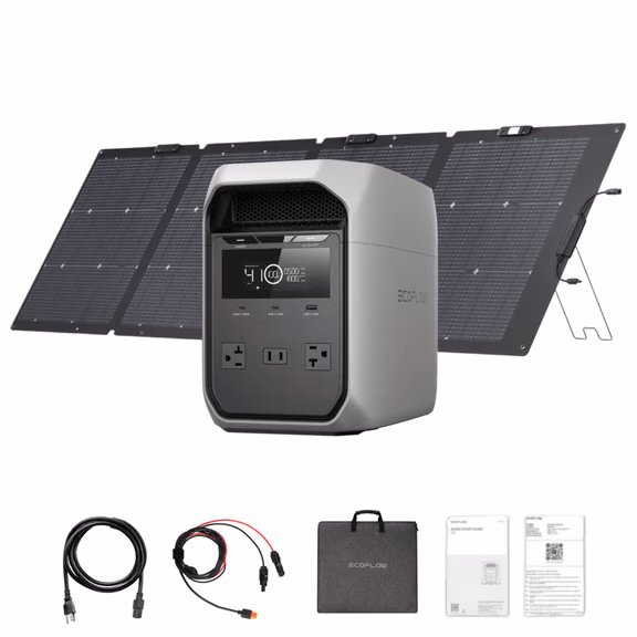 EcoFlow DELTA 3 Classic 1024Wh Portable Power Station – DELTA 3 Classic + 220W Solar Panel