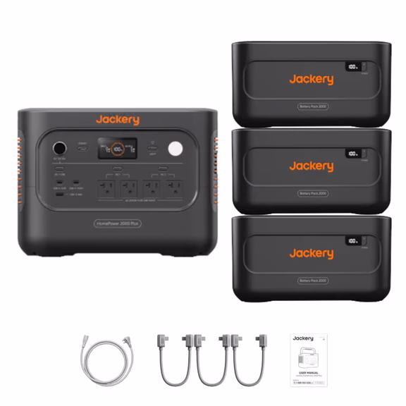 Jackery HomePower 2000 Plus v2 + Battery Pack 2000 Plus v2 – HomePower 2000 Plus v2 + 3 x Battery Pack 2000 Plus v2
