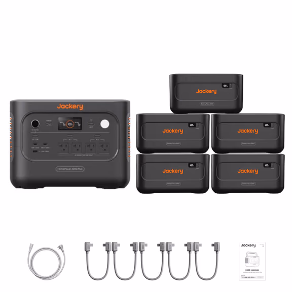 Jackery HomePower 2000 Plus v2 + Battery Pack 2000 Plus v2 – HomePower 2000 Plus v2 + 5 x Battery Pack 2000 Plus v2