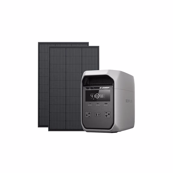EcoFlow DELTA 3 Classic Portable Power Station | 1024Wh, 1800W Output – DELTA 3 Classic + 2x 100W Rigid Solar Panel