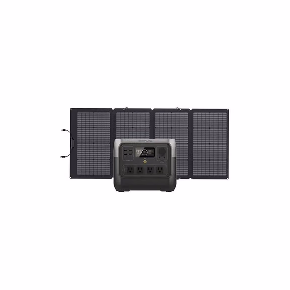 EcoFlow RIVER 2 Pro Portable Power Station | 768Wh, 800W Output – 1 x 220W Bifacial Portable Solar Panel