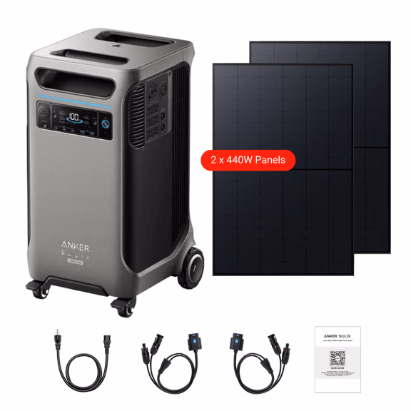 Anker SOLIX F3800 Plus Portable Power Station + 440W Rigid Solar Panels – F3800 Plus + 2 x 440W Solar Panels