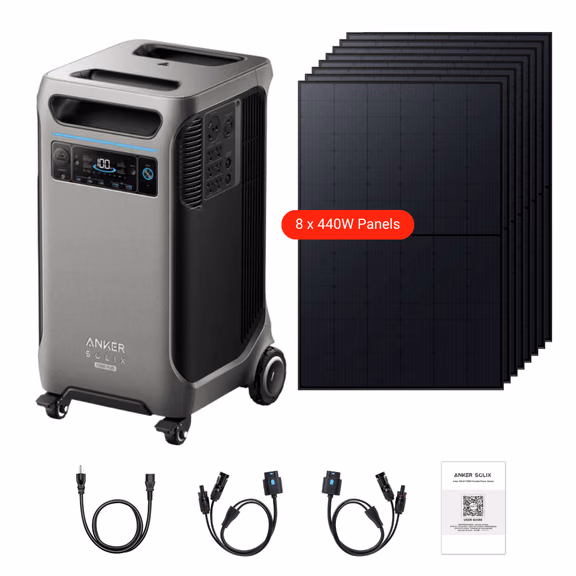 Anker SOLIX F3800 Plus Portable Power Station + 440W Rigid Solar Panels – F3800 Plus + 8 x 440W Solar Panels