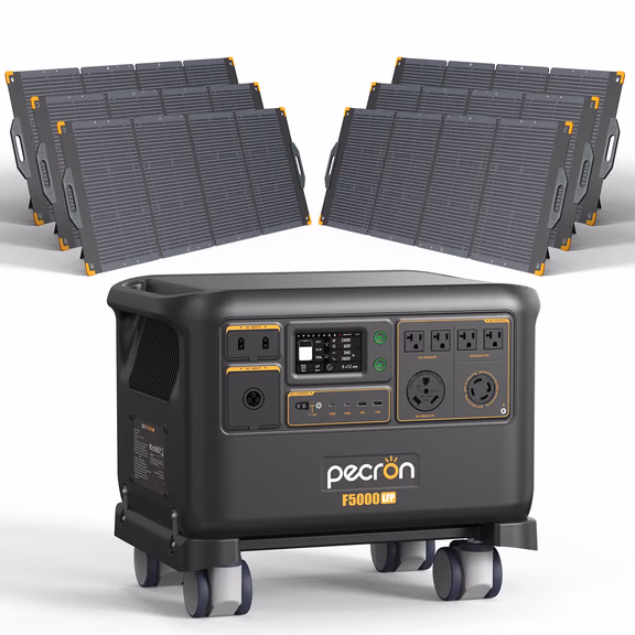 PECRON F5000LFP Portable Power Station 7200W 5120Wh 120V/240V PRE-ORDER – F5000LFP + 6*PV300