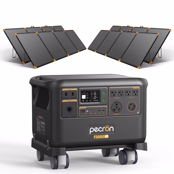 PECRON F5000LFP Solar Generator 7200W 5120Wh 120V/240V Home Backup PRE-ORDER – F5000LFP + PV500*4