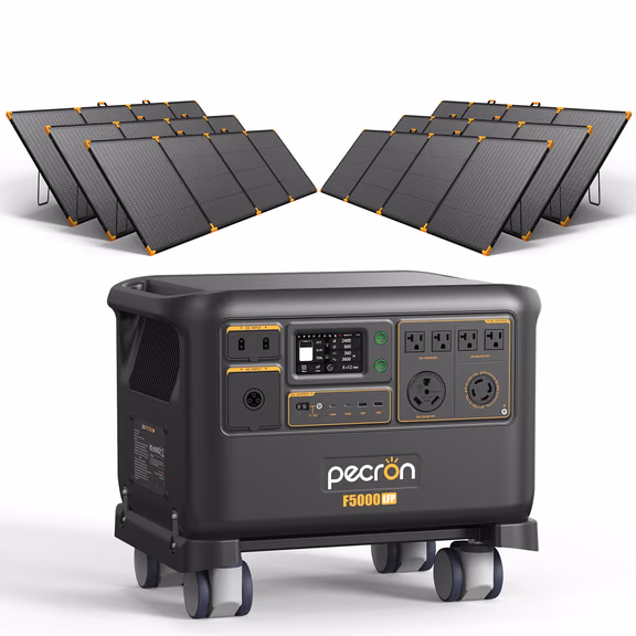 PECRON F5000LFP Solar Generator 7200W 5120Wh 120V/240V Home Backup PRE-ORDER – F5000LFP + PV500*6