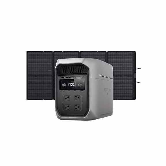 EcoFlow DELTA 3 Max Plus Portable Power Station | 2048Wh, 3000W Output – DELTA 3 Max Plus + 400W Solar Panel