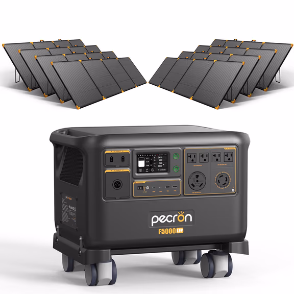 PECRON F5000LFP Solar Generator 7200W 5120Wh 120V/240V Home Backup PRE-ORDER – F5000LFP + PV500*8