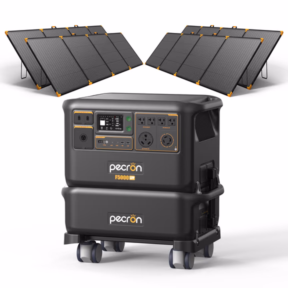 PECRON F5000LFP Portable Power Station 7200W 5120Wh 120V/240V PRE-ORDER – F5000LFP + FP5000-48V+4*PV500