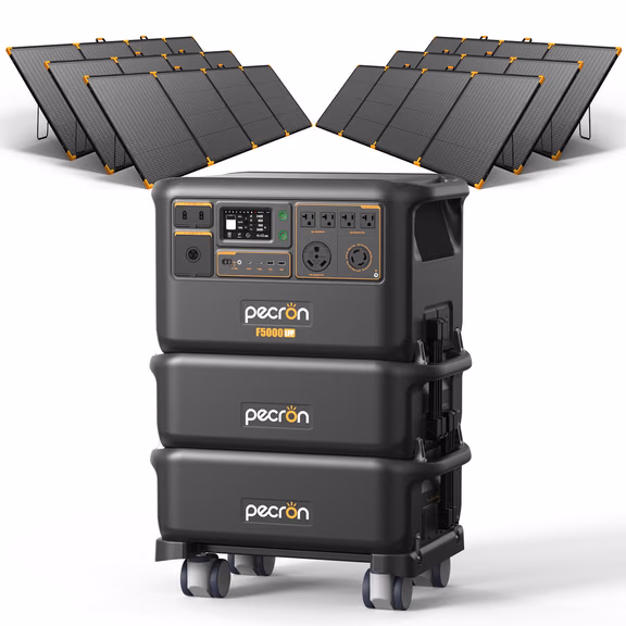 PECRON F5000LFP Portable Power Station 7200W 5120Wh 120V/240V PRE-ORDER – F5000LFP + FP5000-48V*2+6*PV500