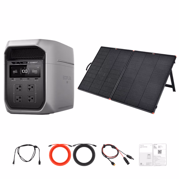Ecoflow DELTA 3 Max Plus + Custom Solar Panels Kits – DELTA 3 Max Plus + 1 x 200W Portable Solar Panel