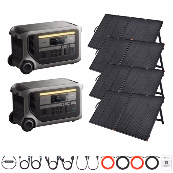 2 x Anker SOLIX F3000 + Custom Solar Panels Kits – 2 x Anker SOLIX F3000 + 4 x 200W Portable Solar Panels