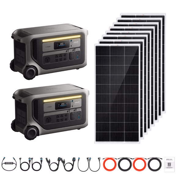 2 x Anker SOLIX F3000 + Custom Solar Panels Kits – 2 x Anker SOLIX F3000 + 8 x 200W Rigid Solar Panels
