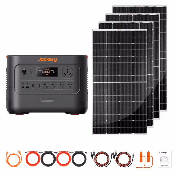 Jackery HomePower 3000 + Custom Solar Panels Kits – HomePower 3000 + 4 x 250W Rigid Solar Panels