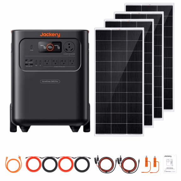 Jackery HomePower 3600 Plus + Custom Solar Panels Kits – HomePower 3600 Plus + 4 x 200W Rigid Solar Panels
