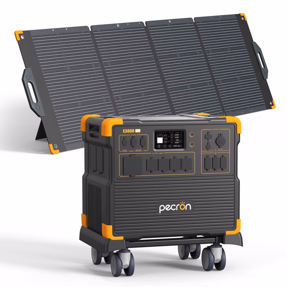 PECRON E3800LFP Portable Power Station 4200W 3840Wh with Free Cart | Ships Mid-Oct – E3800LFP + PV300