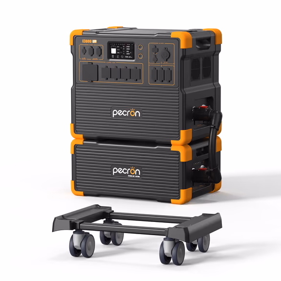 PECRON E3800LFP Portable Power Station 4200W 3840Wh with Free Cart | Ships Mid-Oct – E3800LFP + EP3800-48V