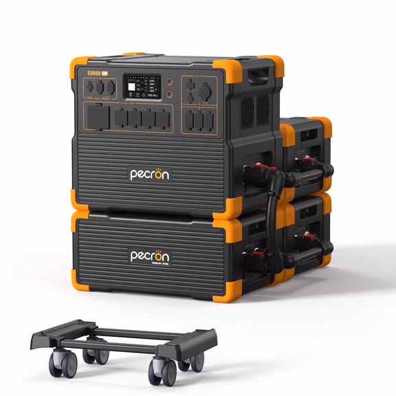 PECRON E3800LFP Portable Power Station 4200W 3840Wh with Free Cart | Ships Mid-Oct – E3800LFP + 3*EP3800-48V