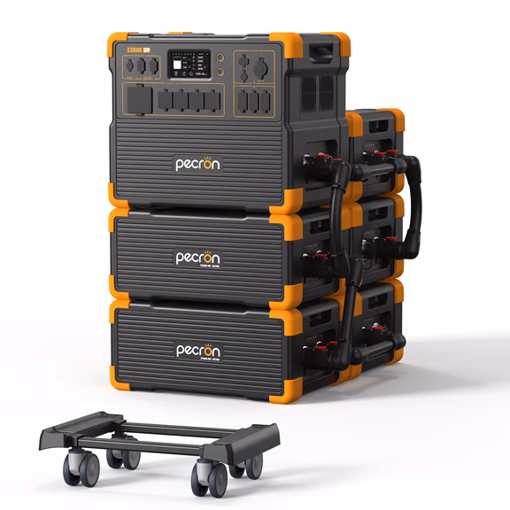 PECRON E3800LFP Portable Power Station 4200W 3840Wh with Free Cart | Ships Mid-Oct – E3800LFP + 5*EP3800-48V