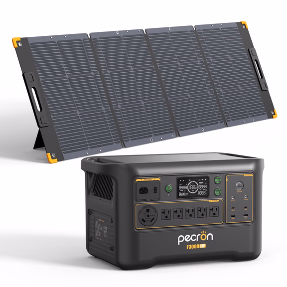 PECRON F3000LFP Solar Generator 3600W 3072Wh – F3000LFP+PV300 / Without Cart