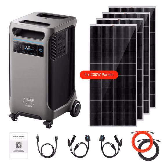Anker SOLIX F3800 Plus Portable Power Station + Choose Custom Bundle Option – F3800 Plus + 4 x 200W Rigid Panels