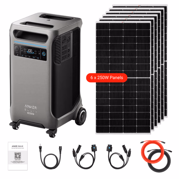 Anker SOLIX F3800 Plus Portable Power Station + Choose Custom Bundle Option – F3800 Plus + 6 x 250W Rigid Panels