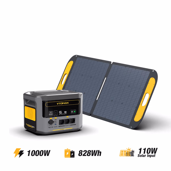 VTOMAN FlashSpeed 1000 V-BEYOND® Portable Power Station with 110W Solar Panel (US&CANADA)
