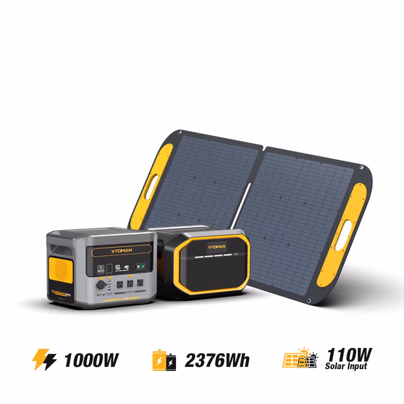 VTOMAN FlashSpeed 1000/2376Wh V-BEYOND® Portable Power Station with 110W Solar Panel