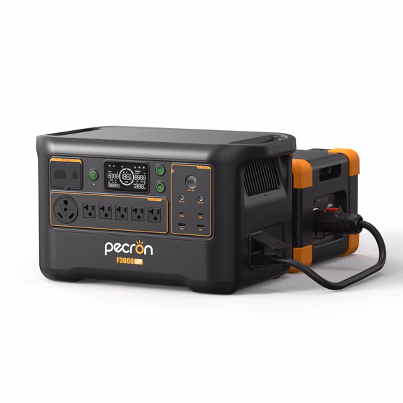 PECRON F3000LFP Portable Power Station 3600W 3072Wh – F3000LFP+EP3800-48V (with cascading cable) / Without Cart